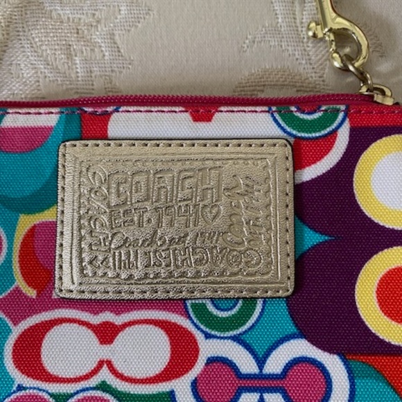 Multicolor "Poppy"  Coach Wristlet - Picture 3 of 9